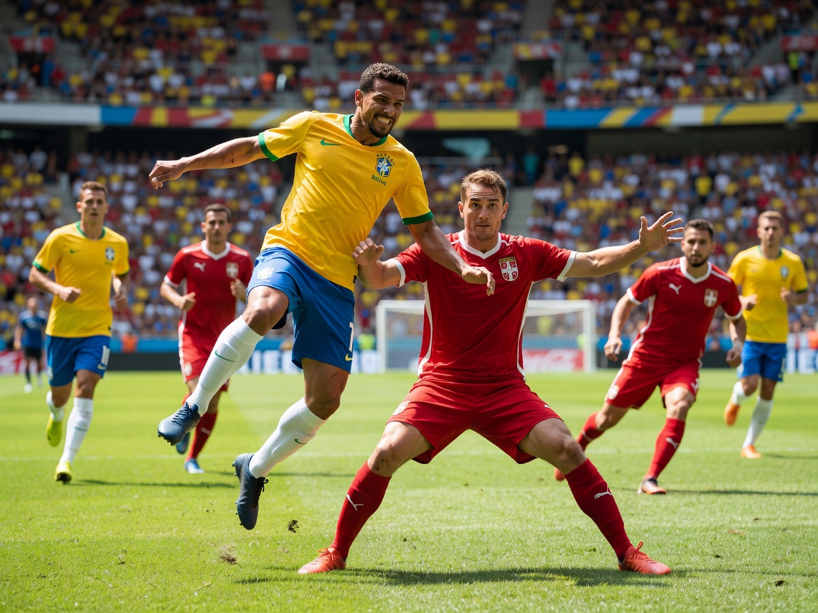 Brazil vs Serbia match players