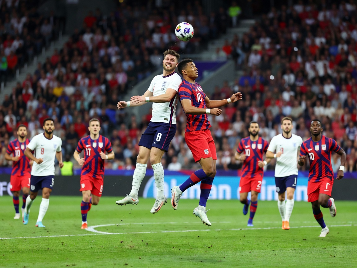 England vs USA football match action